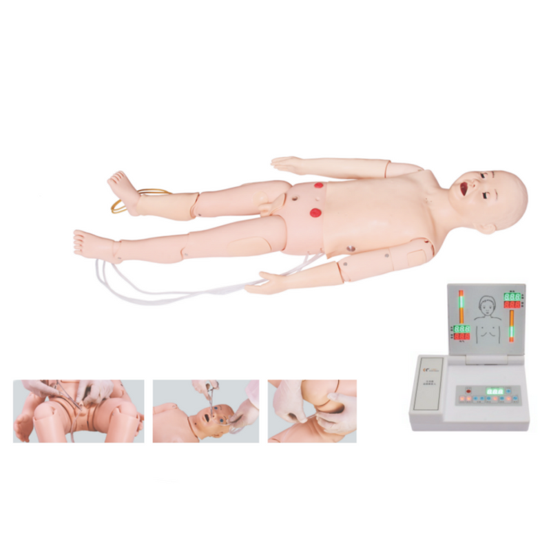 T534Full functional Five—year—old Child Nursing Manikin (Nursing, CPR, Auscultation, Defibrillation and Pacing, ECG)